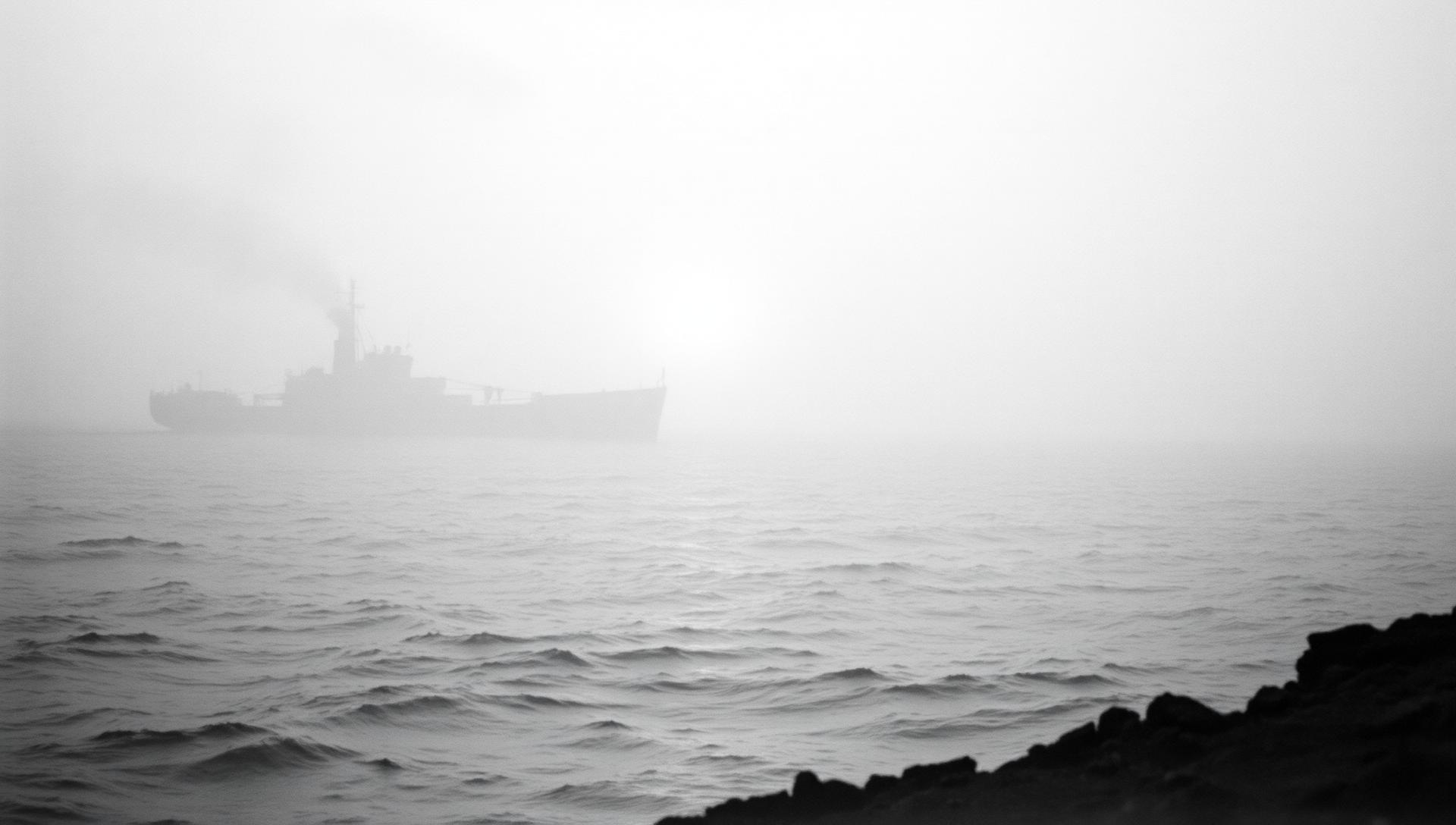 Allied landing craft approaching the Normandy coast at dawn, June 6, 1944